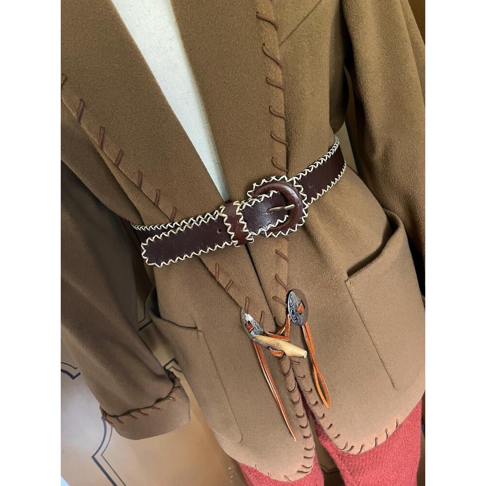 Handmade leather belt, size L